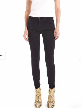 MOTHER The Looker Ankle Fray in Not Guilty (Black). Size 27